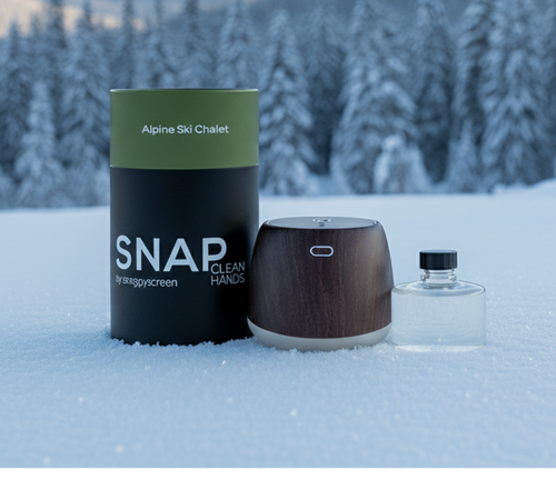 "Alpine Ski Chalet" Touchless Mister Sanitizer - Woodgrain Edition