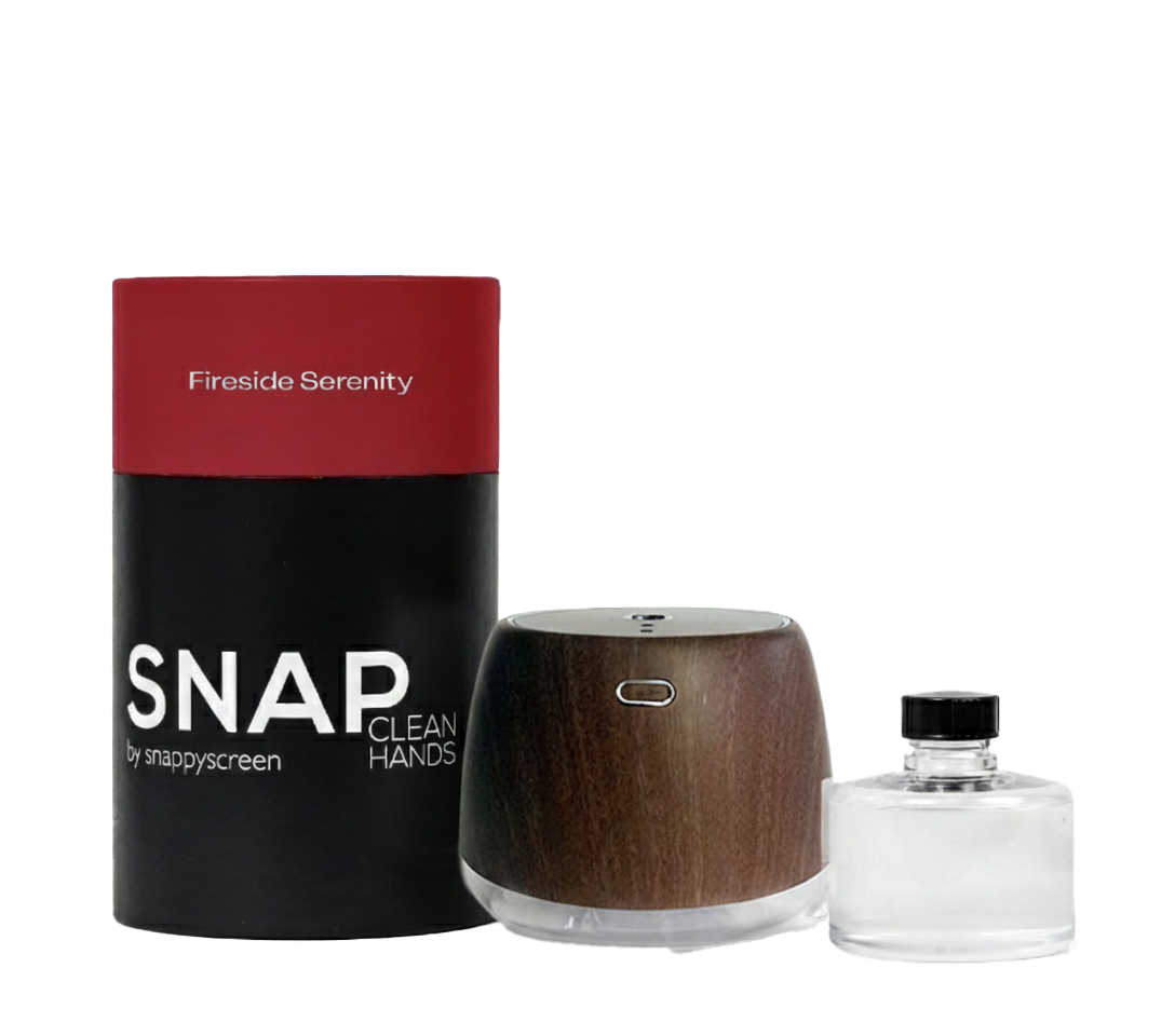 "Fireside Serenity" Touchless Mister Sanitizer - Woodgrain Edition